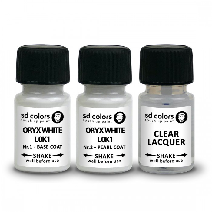 SD COLORS ORYX WHITE L0K1 BASE сompatible VW/AUDI New Touch Up Paint 8ML REPAIR SCRATCH CHIP BRUSH COLOR CODE L0K1 BASE ORYX WHITE (PAINT+LACQUER)