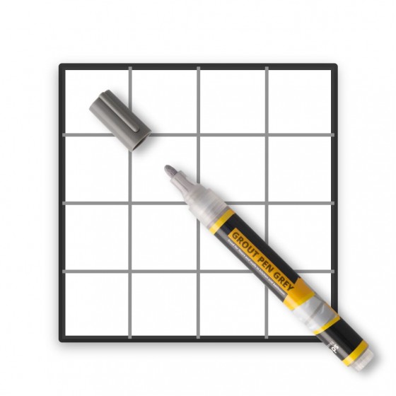 Grey Grout Pen for Tile & Grout Repair - Waterproof Paint Marker 3mm
