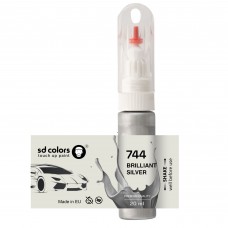 Touch Up Paint 20ml BRILLIANT SILVER 744 for MERCEDES Scratch and Chip Repair Brush