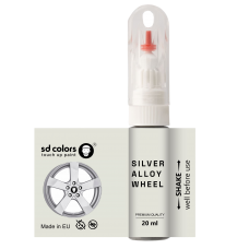 Touch Up Paint 20ml  SILVER ALLOY WHEEL for SD COLORS Scratch and Chip Repair Brush