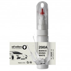 Touch Up Paint 20ml DIVINO WHITE 296A for FIAT Scratch and Chip Repair Brush