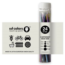 SD COLORS STICKS SWABS 24 PIECES AUTOMOTIVE PAINTWORK CAR DETAILING REPAIR FOR SCRATCHES STONE CHIPS TOUCH UP MICRO BRUSH 1.2mm 1.5mm 2.0mm 2.5mm
